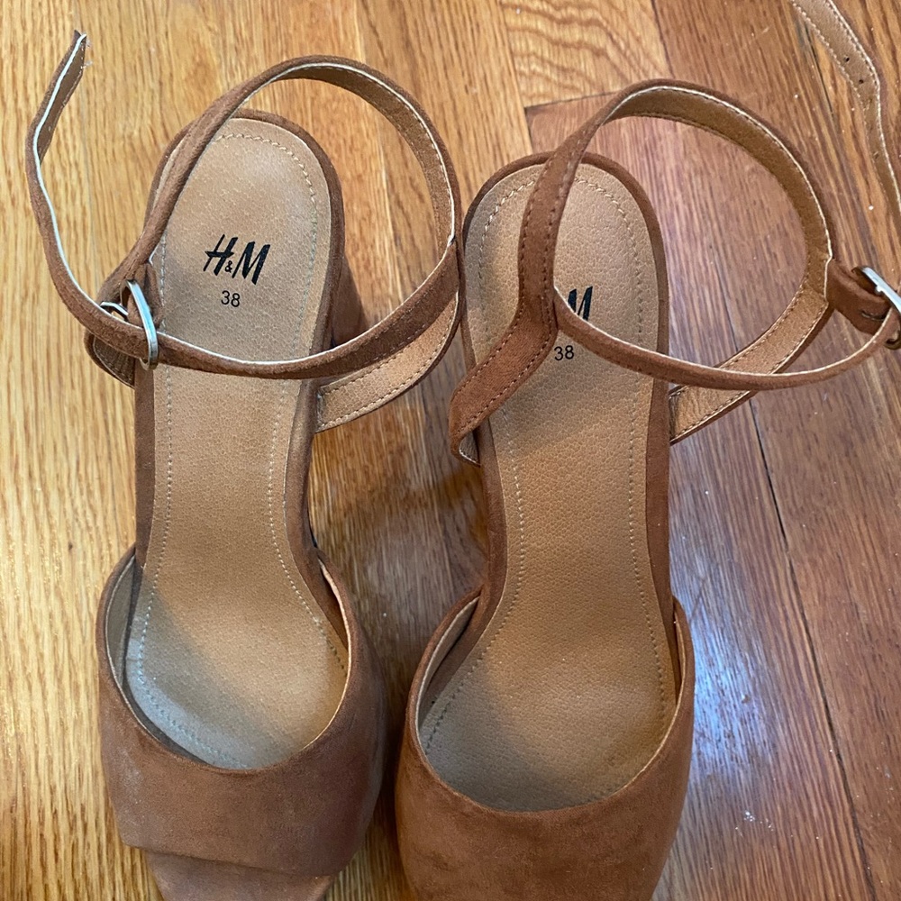 Chunky Brown Suade Heels